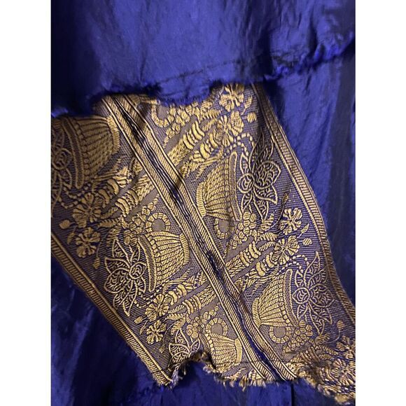 Silk Strapless Tiered Dress Purple/Eggplant Iridescent Size S/M - Picture 10 of 16